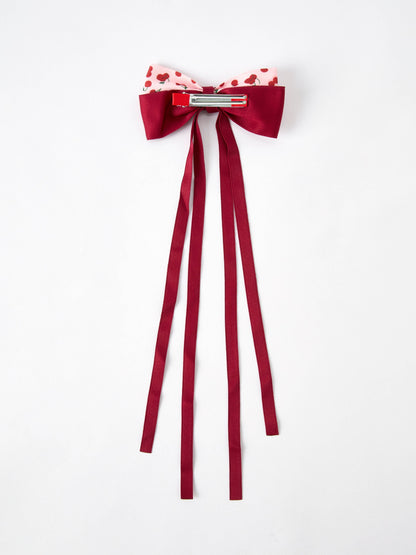 Cherry Bow Ribbon Hairpin- Girls Hair Accessories