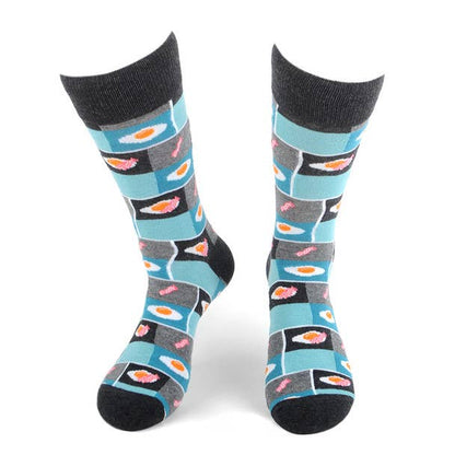Bacon & Egg Socks in Grey- Men's Accessories