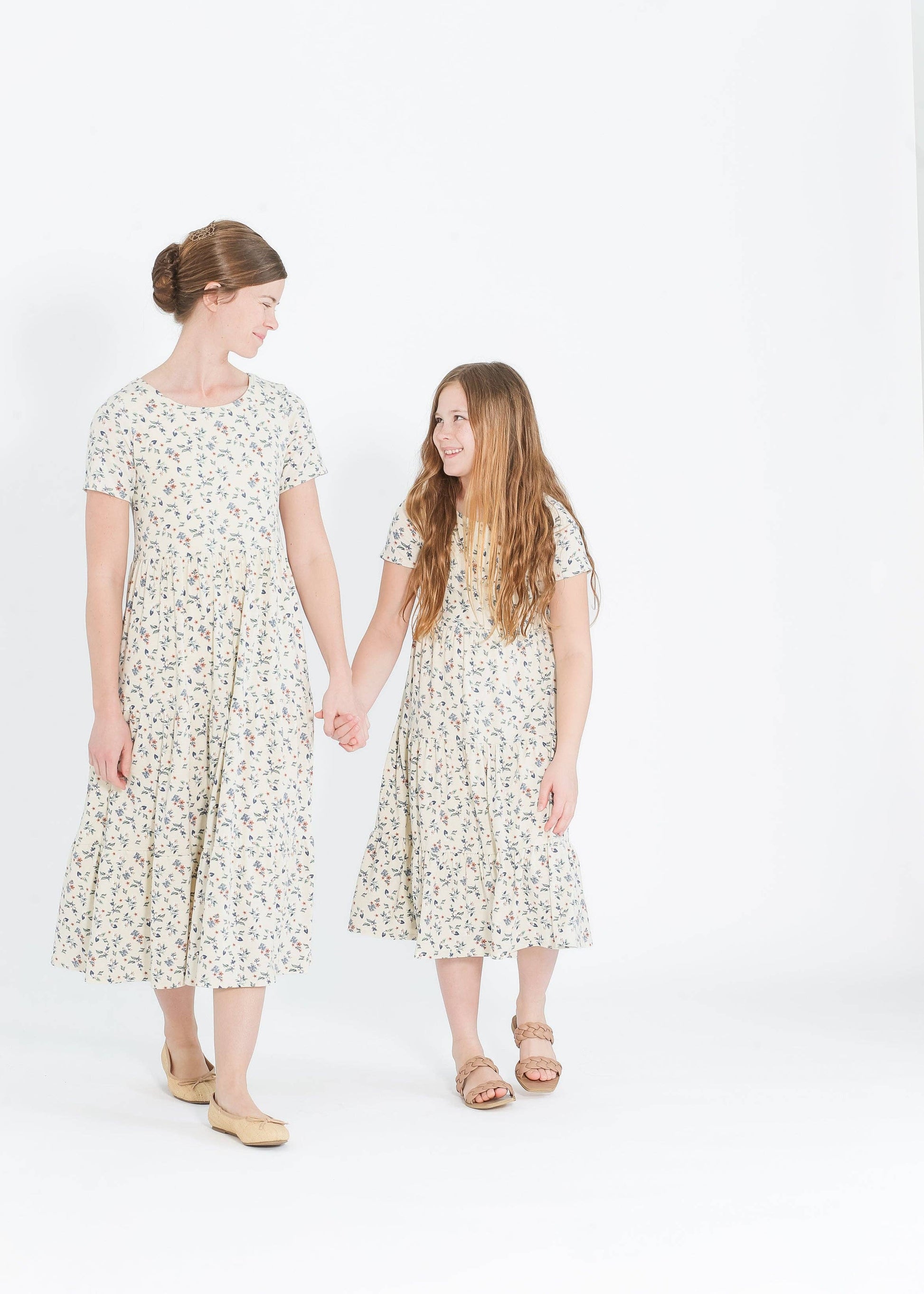 Melanie Midi Dress in Multi Floral- Girls (XS 5/6) Melanie Midi Dress in Multi Floral- Girls (XS 5/6)