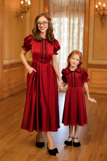 *PREORDER* Sophia Dress in Garnet- Misses and Plus (0-22W)