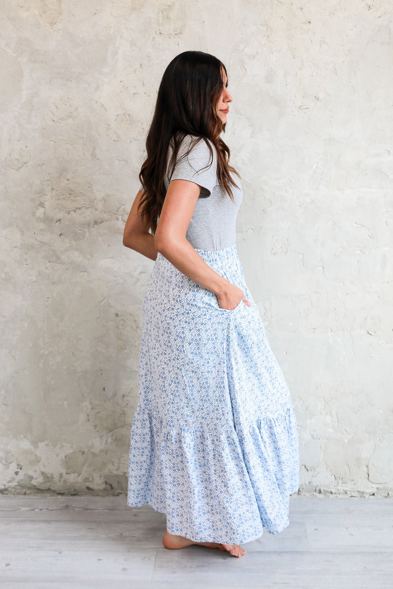 Drawstring maxi clearance skirt