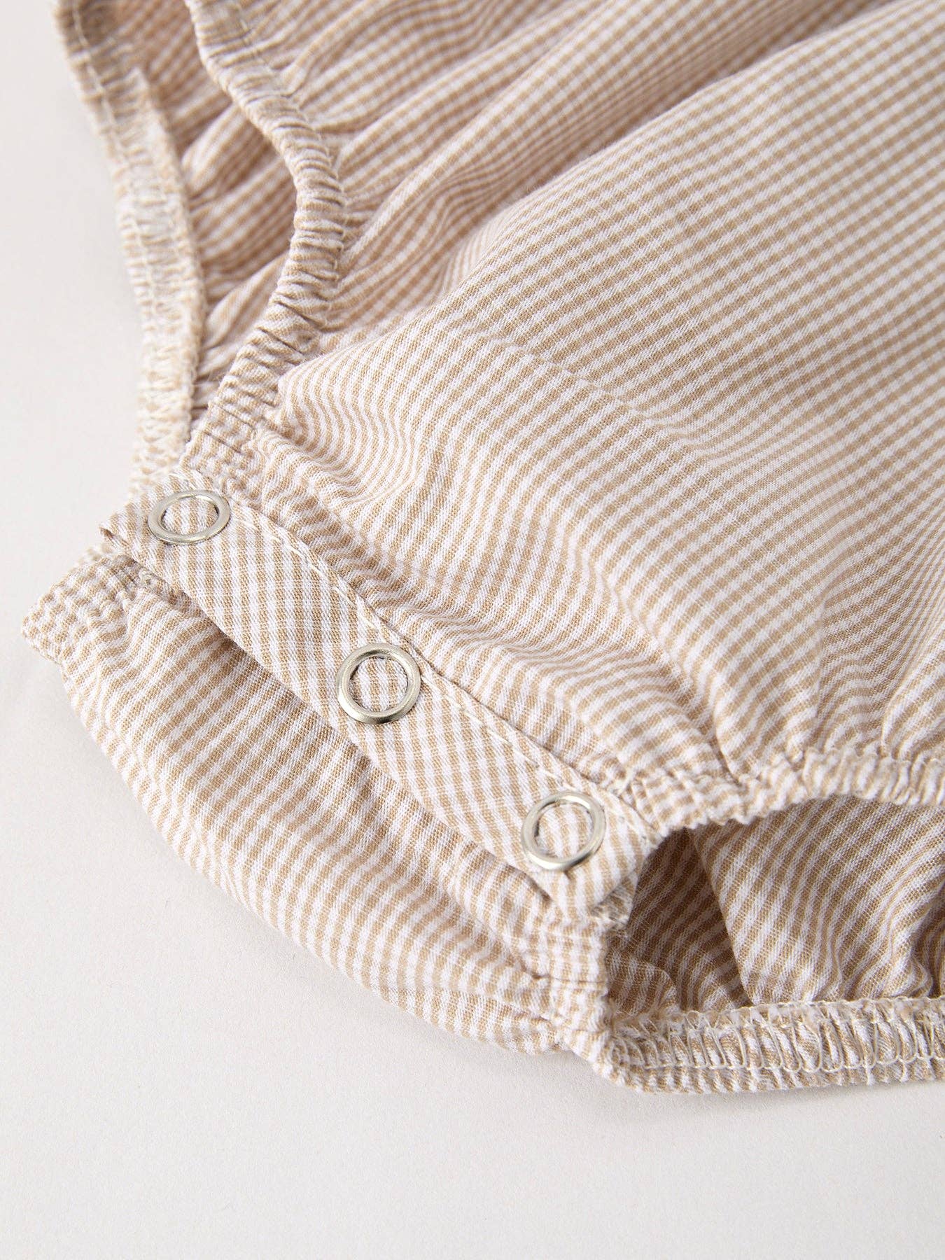 Pumpkin Patch Smocked Romper in Tan- Infant Girls (3M-18M)