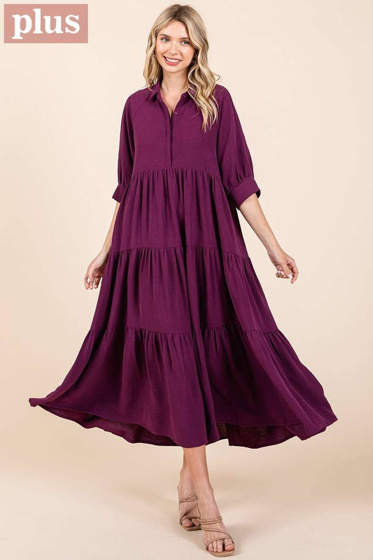 Soraya Dress in Magenta- Misses and Plus (XL-2X)