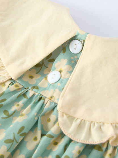 Linnea Romper with Matching Headband in Spring Floral- Infant (3M-18M)