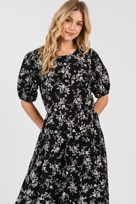 Liana Dress in Black/Off White- Misses (S-L)