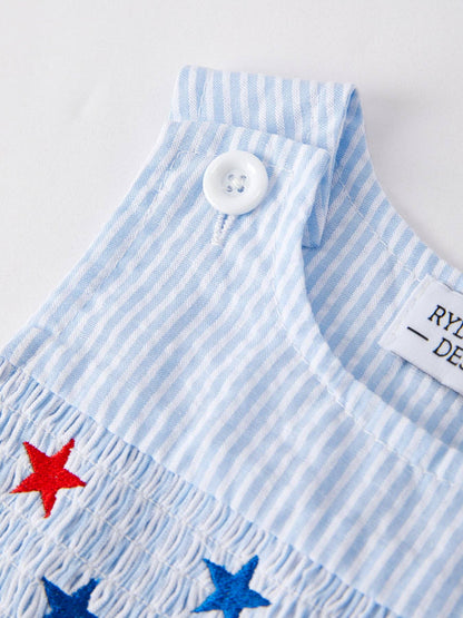 Star Romper in Blue- Infant Boys (3M-18M)