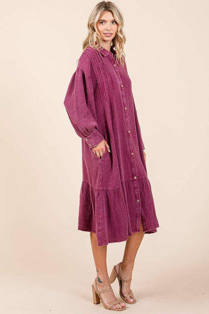 Zinnia Dress in Raspberry- Misses (S/M,M/L)