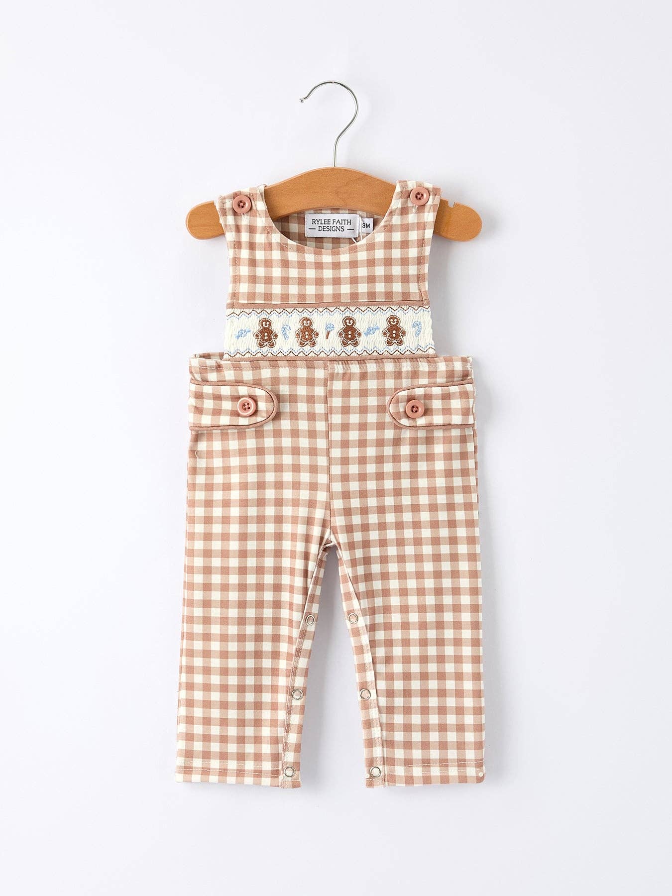 Gingerbread Boy Romper in Brown- Infant Boys (3M-18M)