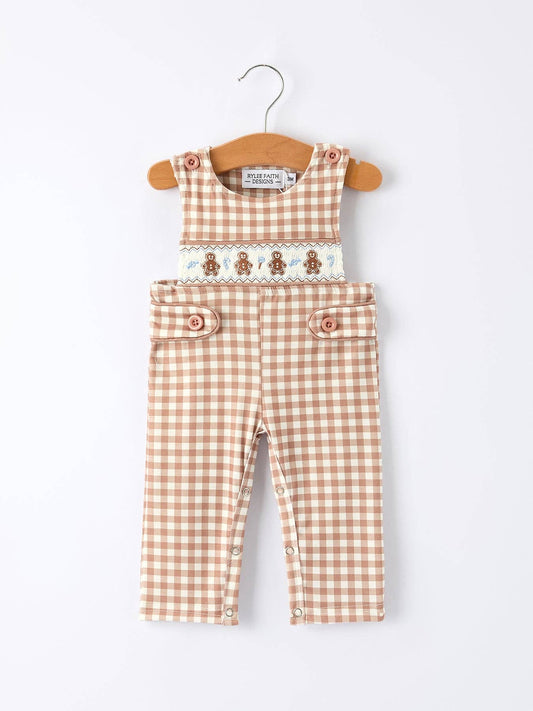 Gingerbread Boy Romper in Brown- Infant Boys (3M-18M)