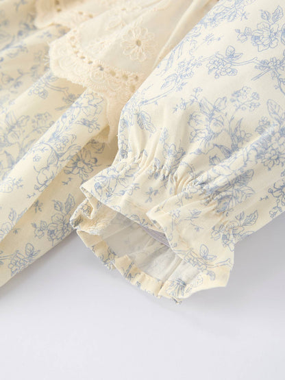 Vintage Lace Romper in Ivory- Infant Girls (6M-24M)