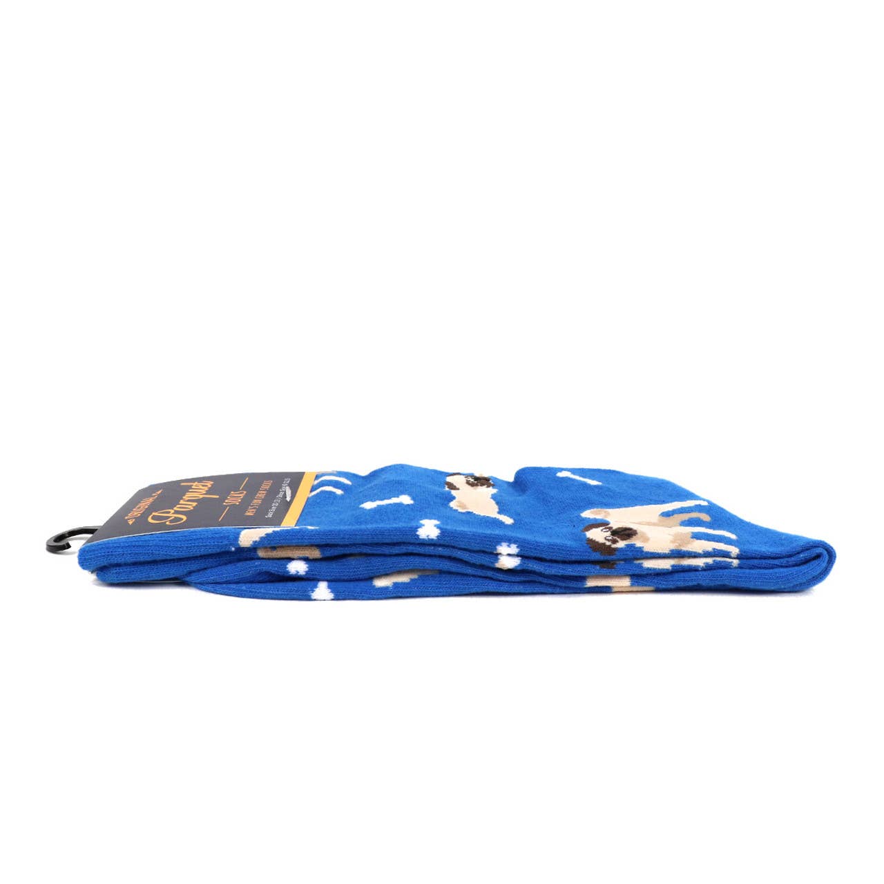 Pug Socks in Blue- Men's Accessories