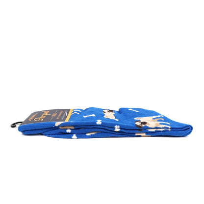 Pug Socks in Blue- Men's Accessories