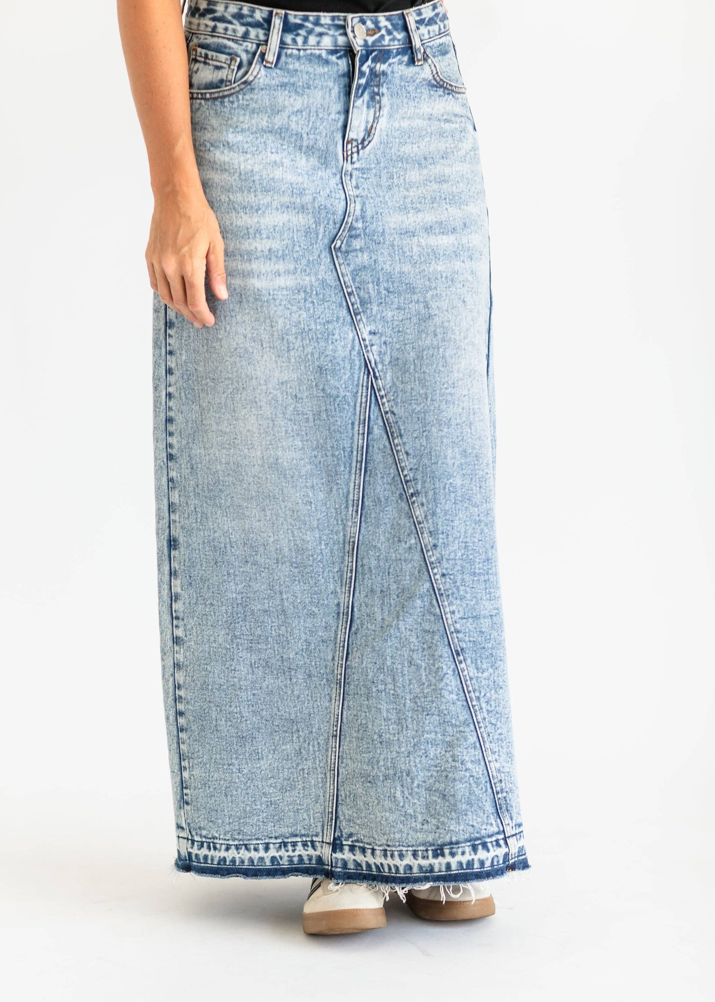 Mina Denim Maxi Skirt in Denim- Misses (2,10)