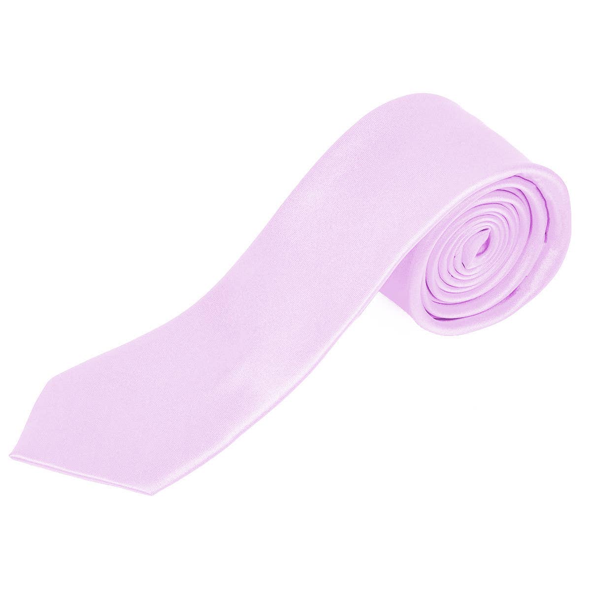 Poly Satin Solid 2.5" Slim Tie in Multiple Colors- Men's Accessories