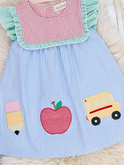 School Days Dress in Blue- Girls/Tween (7,8,9/10)