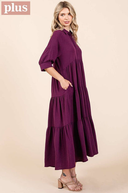 Soraya Dress in Magenta- Misses and Plus (XL-2X)