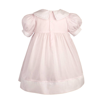 Split Collar Smocked Dress in Pink- Infant Girls (12M)