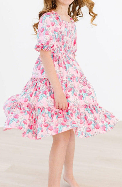 Strawberry Shortcake Smocked Dress in Pink- Girls (2T-7/8)