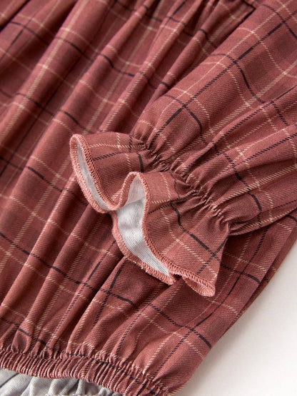 Prairie Rose Romper in Brown- Infant Girls (3M-18M)