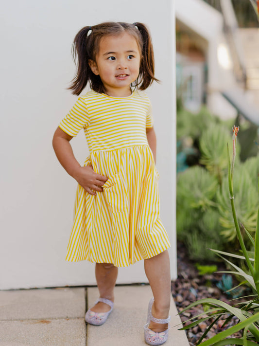 Kit Dress in Yellow- Girls (3-4Y - 8-9Y)