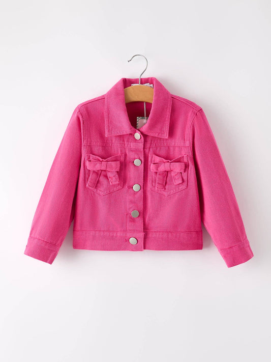 Fall Denim Jacket in Hot Pink- Girls (2-8/9)