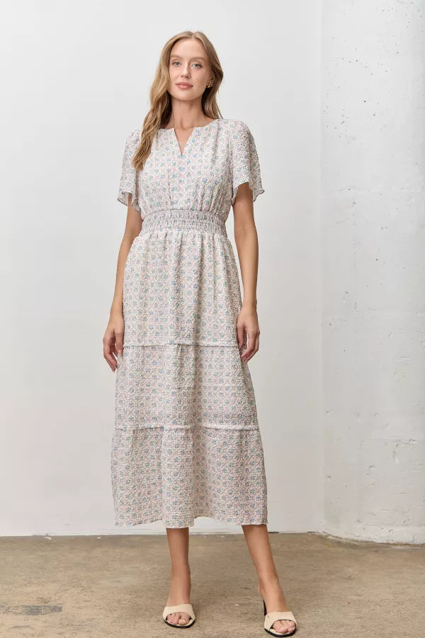Lila Garden Dress in Blush Multi- Misses & Plus (S-L,1X-3X)