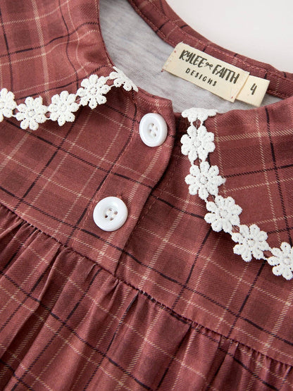 Prairie Rose Dress in Brown- Girls (2-6)