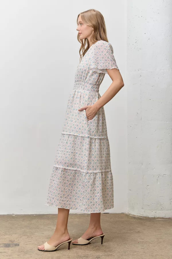 Lila Garden Dress in Blush Multi- Misses & Plus (S-L,1X-3X)