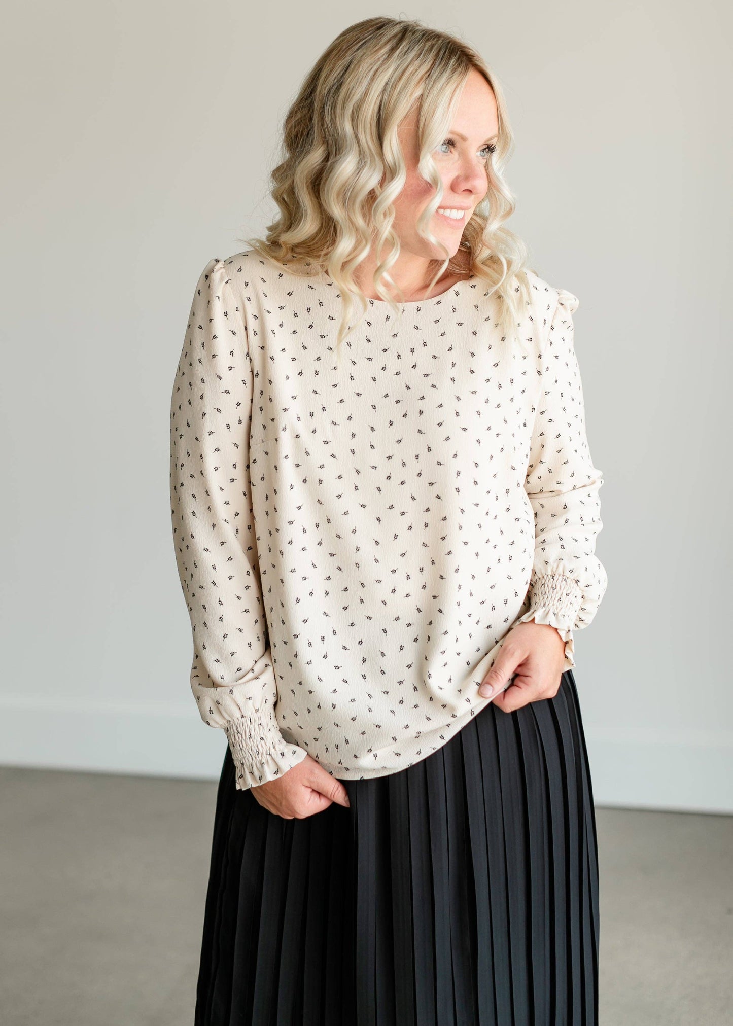 Blake Blouse in Ivory- Misses & Plus (XS - 4XL)