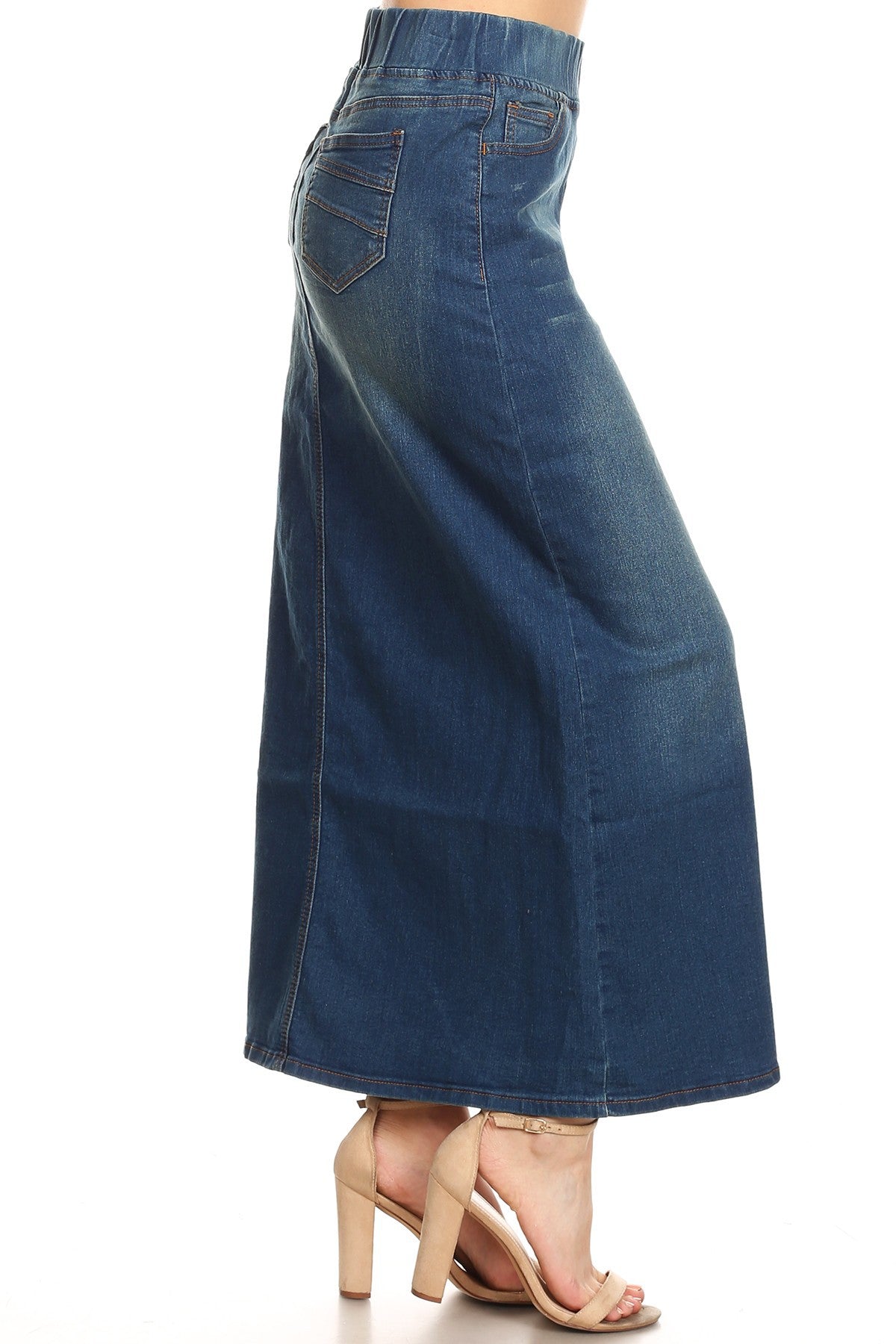 Ashleigh Maxi Denim Skirt in Vintage Wash- Misses & Plus (XS-S)
