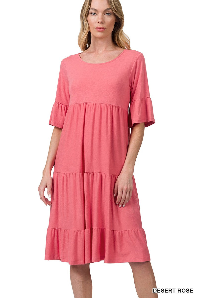 Claire Dress in Desert Rose- Misses and Plus (S-3X)