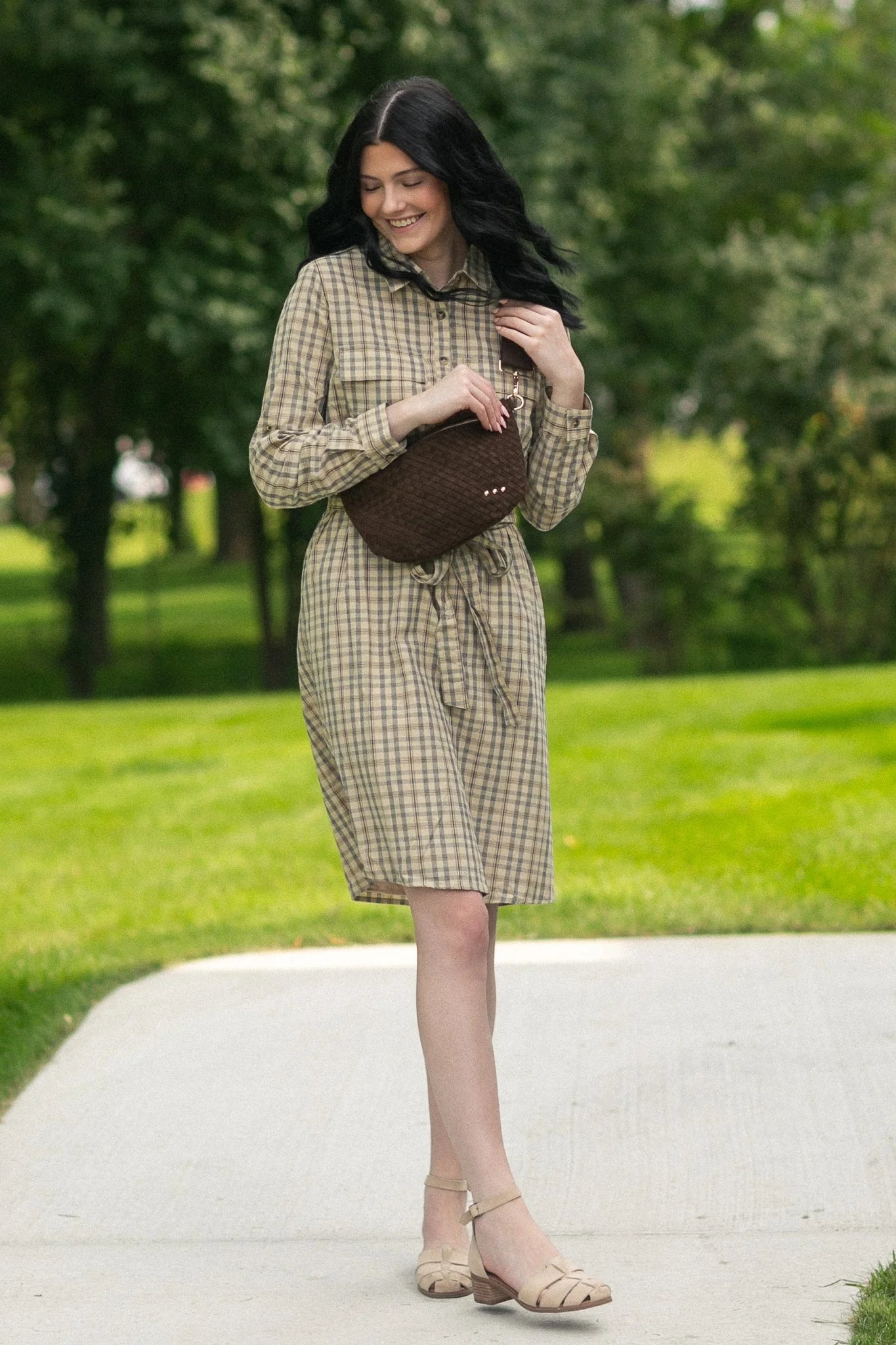 brown shirt dresses ASOS DESIGN mini pleated twill shirt dress in chocolate brown