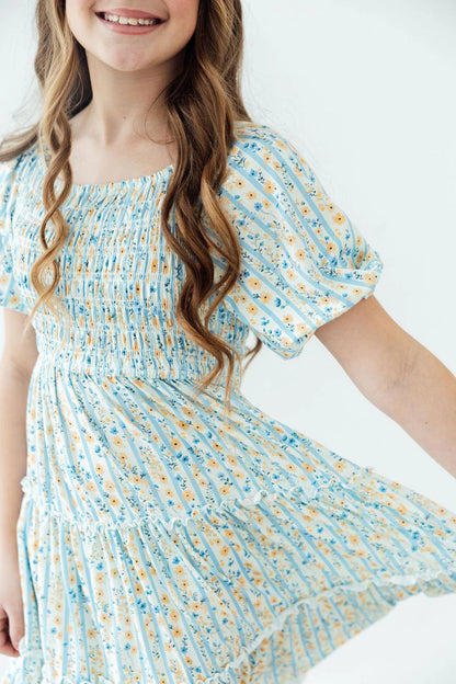 Smocked Ruffle Dress in Buttercup Blooms- Girls (4T,5/6)