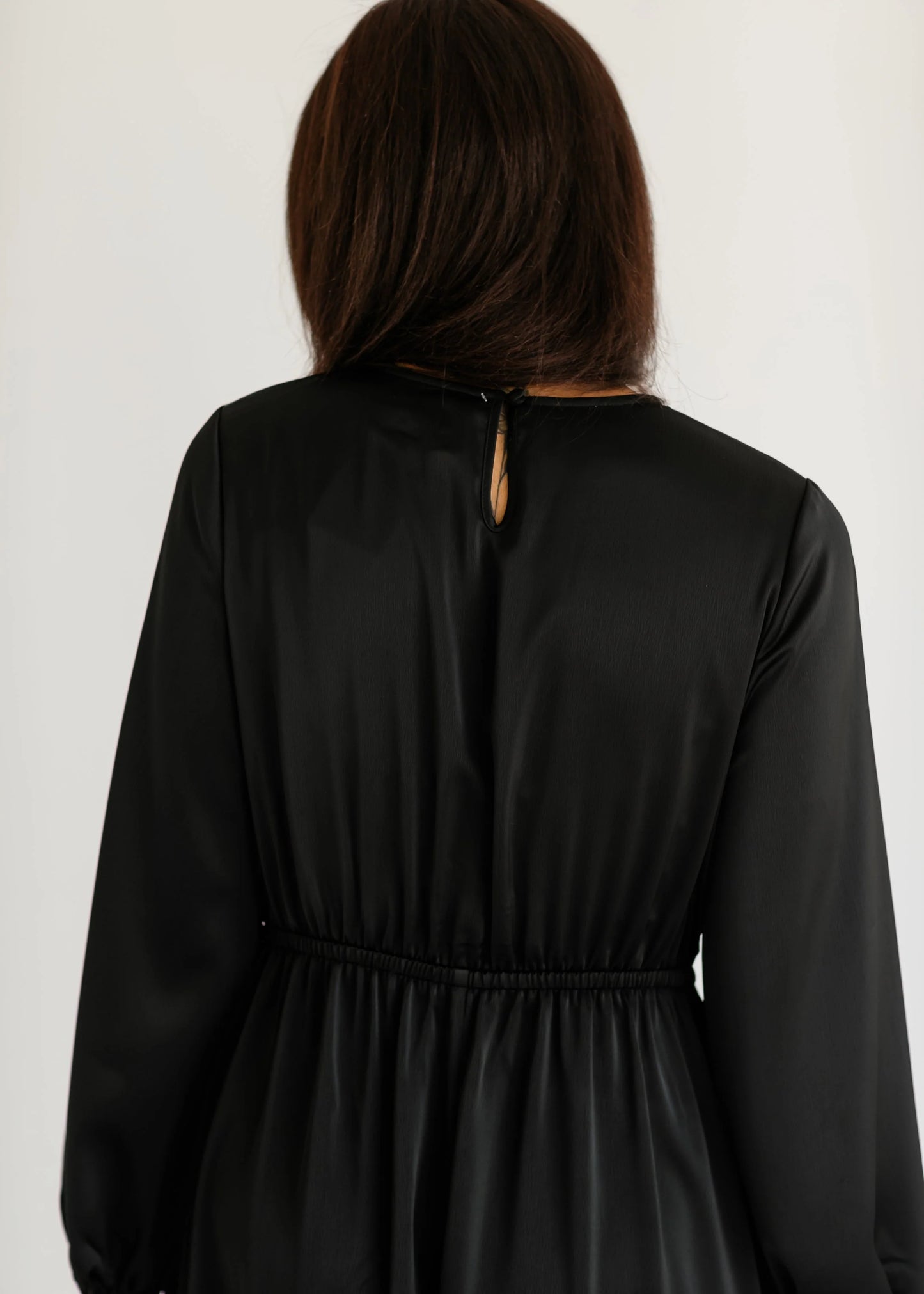 Muriel Satin Maxi Dress in Black- Misses and Plus (XS-2X)