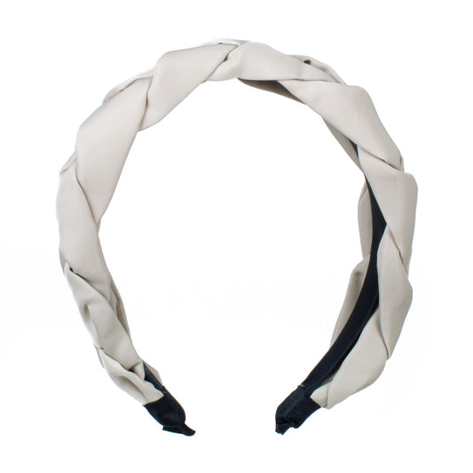 Chic Wide Braided Headband in Beige