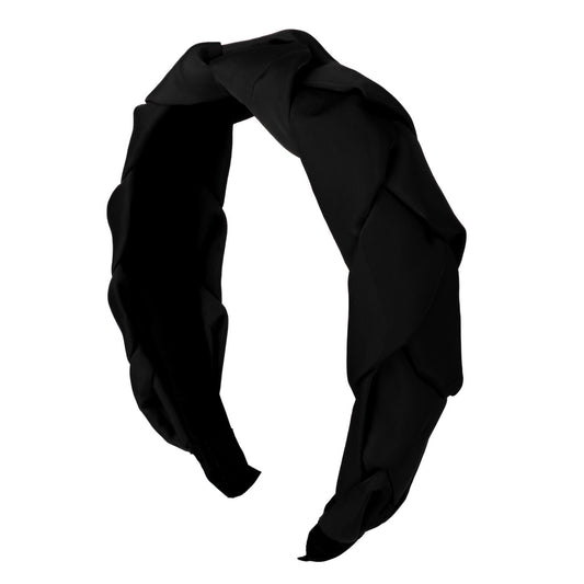 Chic Wide Braided Headband in Black