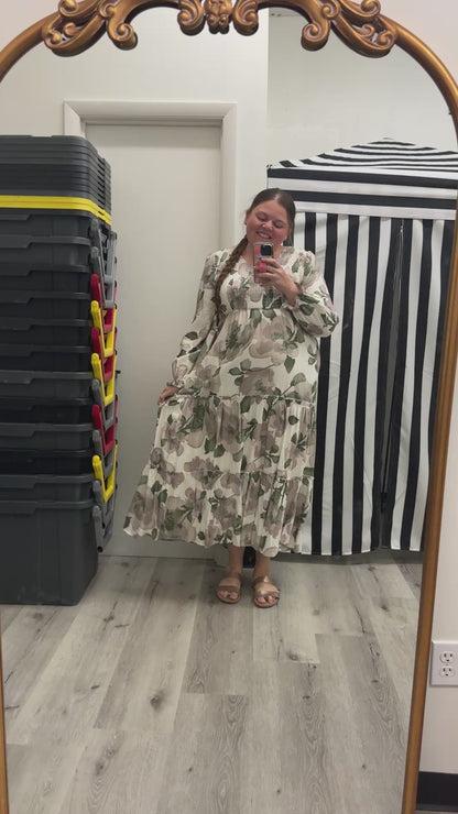 September Dress in Tropical Current- Misses and Plus (M-XL,3X,4X)