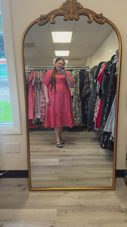 Leo Dress in Oriental Red- Misses and Plus (XS-4X)