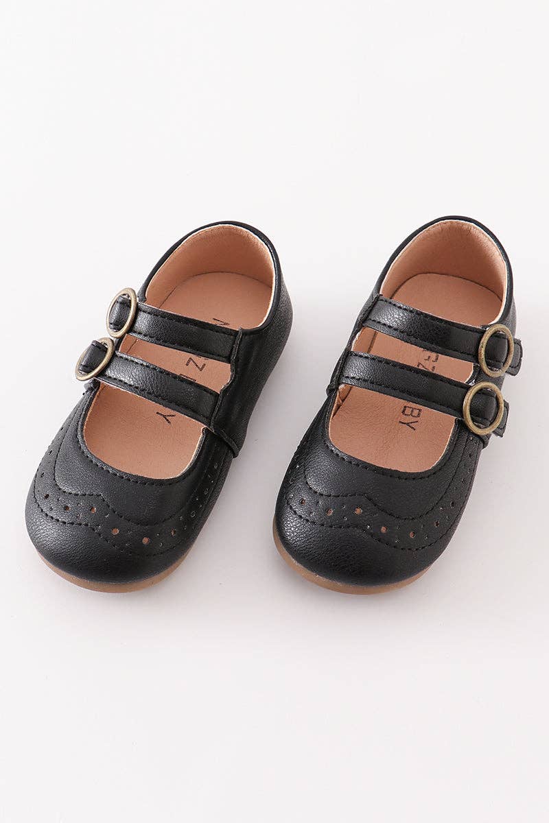 Charlotte Vintage Shoes in Black- Girls (7-12.5)