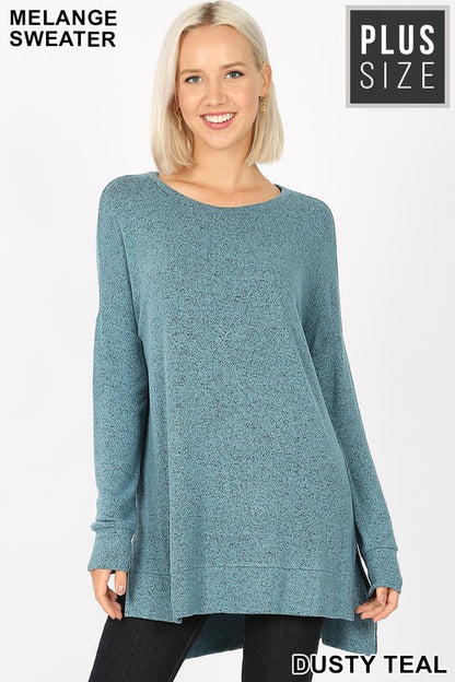 Kimberly Sweater in Dusty Teal- Plus (1 1X LEFT)