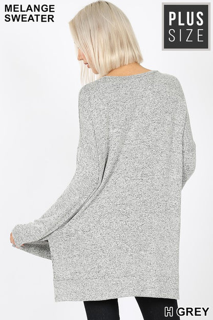 Kimberly Sweater in Dusty Teal- Plus (1 1X LEFT)