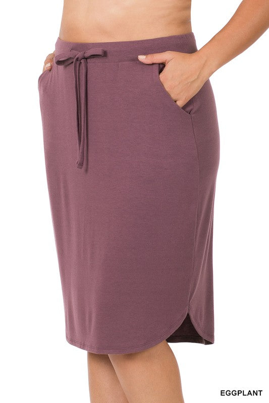 Maddie Weekender Skirt in Eggplant- Misses and Plus (S-3X)