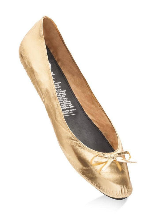 Gold Digger Flats in Gold- Women's