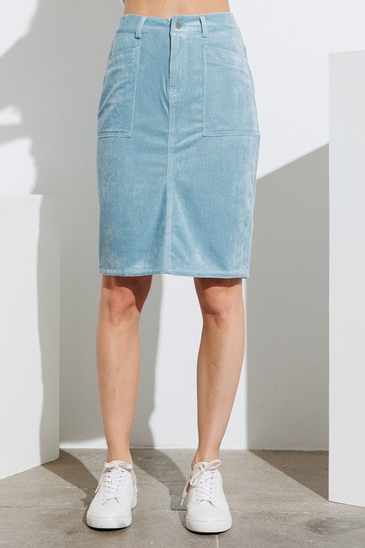 Terra Skirt in Dusty Blue- Misses