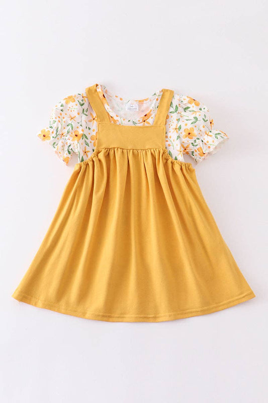 Jillie Dress Set in Mustard- Girls (12M-8)