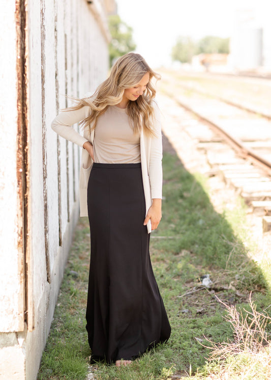 Alexandra Long Dress Skirt in Black- Misses (4-14)