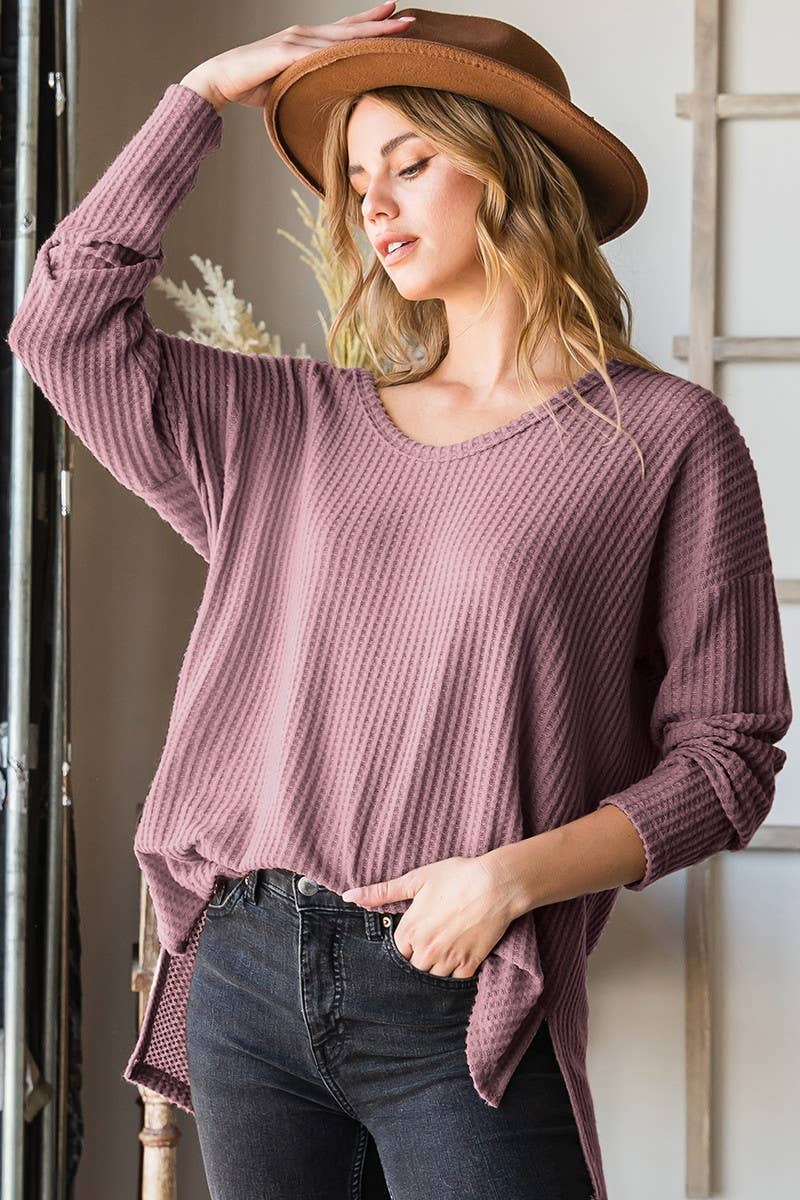 Mylah Top in Mauve- Misses and Plus (S-3X)