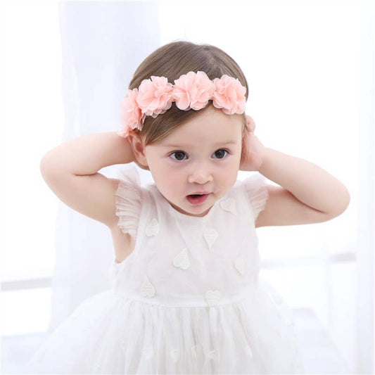 Flowers Headbands in White/Lt Pink/Rosy- Infant & Girls