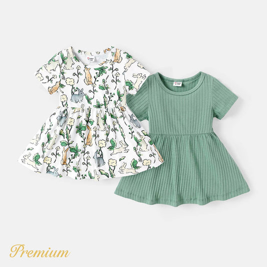 Naia Dress in White or Green- Infant Girls (12/18M - 18/24M)