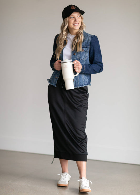 Bradi Midi Skirt in Black- Misses (4-10)